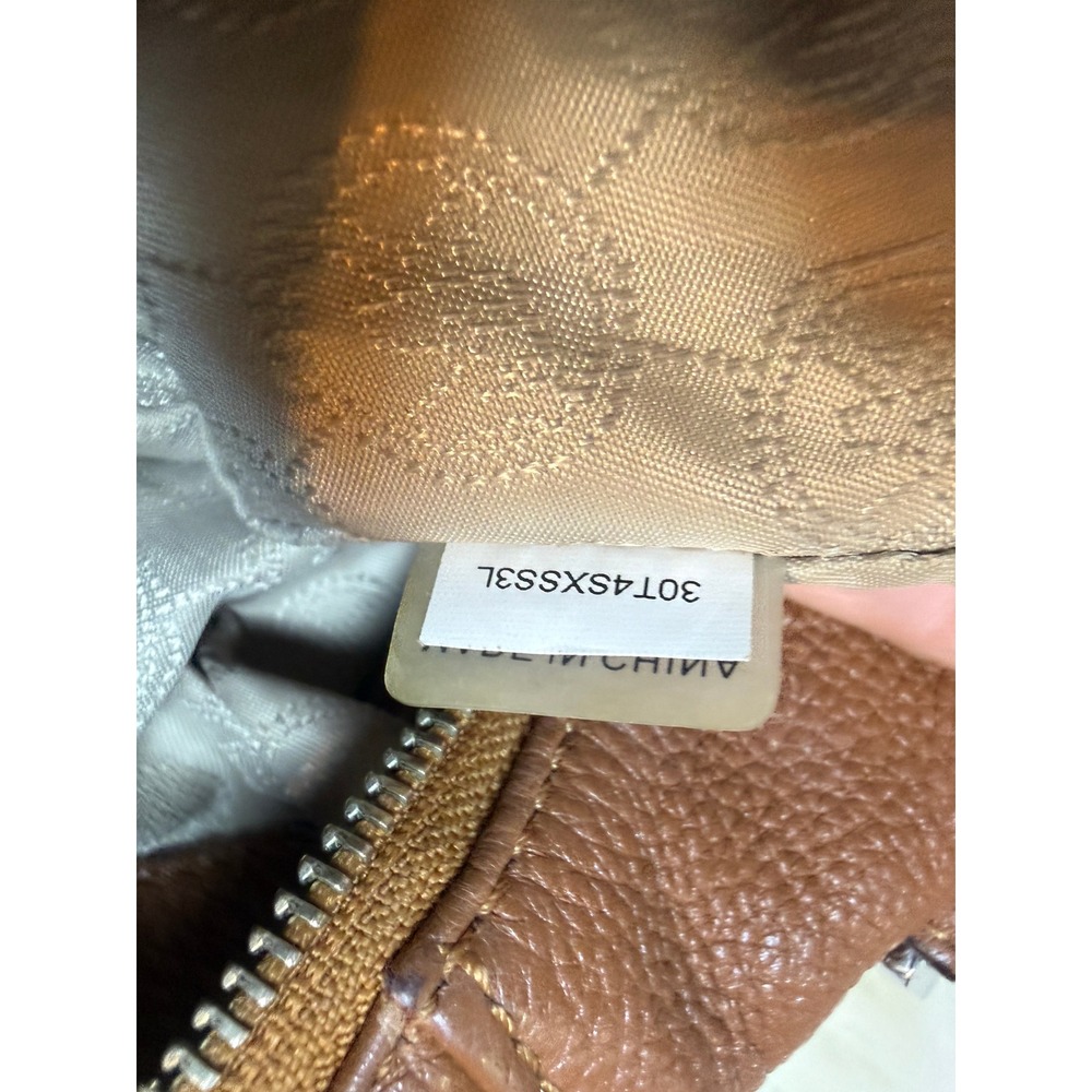 Michael Kors Bedford Brown Pebbled Leather Hobo Shoulder Bag Silver Hardware - Picture 13 of 14